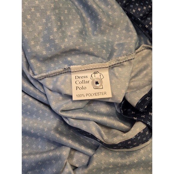 NWOT Collars & Co Quattro Flex Long Sleeve Shirt 2XL Blue Microprint Dress Polo - Picture 6 of 7